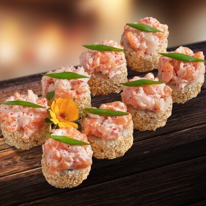 Ролл  с лососем и креветкой