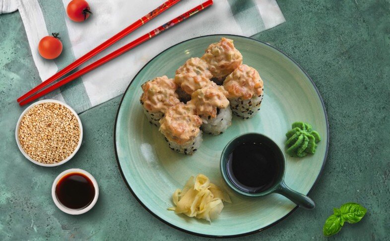 Ролл Лосось в шапке