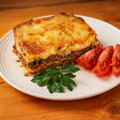 Лазанья с говядиной и помидорами