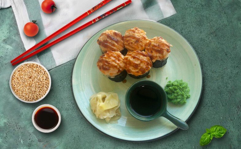 Запеченный Мини Ролл с Крабом