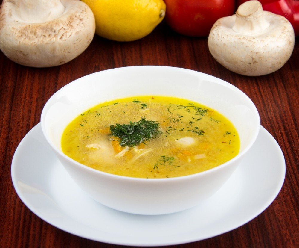 Куриный суп с грибами