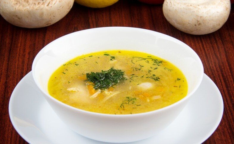 Куриный суп с грибами