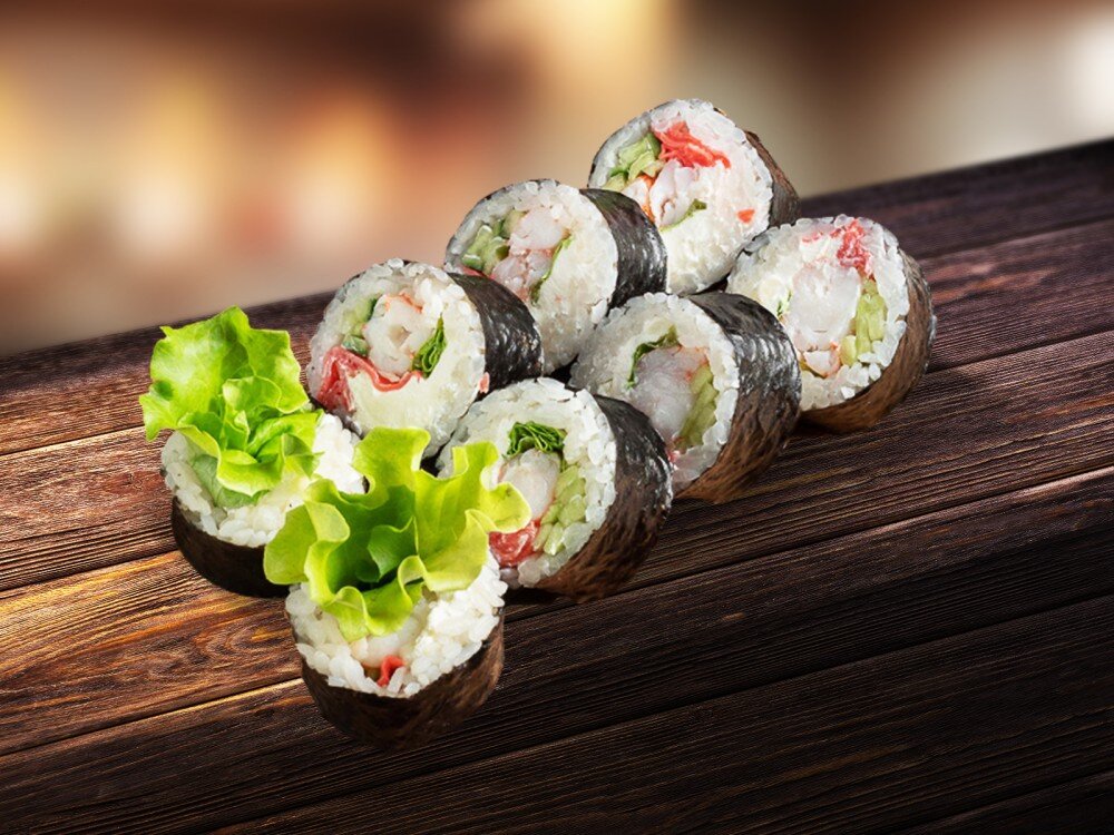 Весенний ролл с креветкой и имбирем