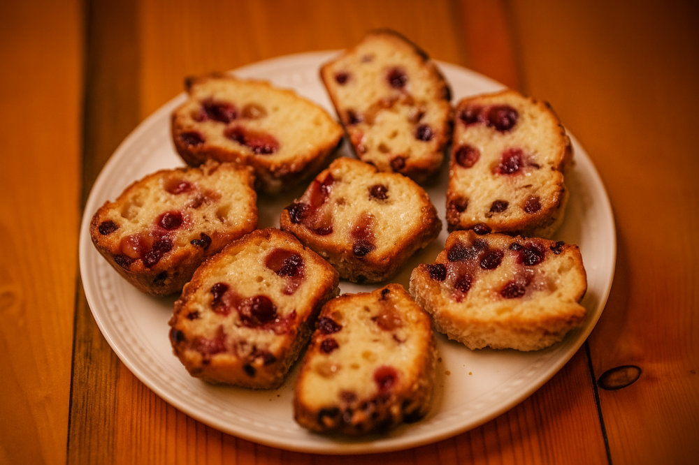 Печенье творожное с клюквой