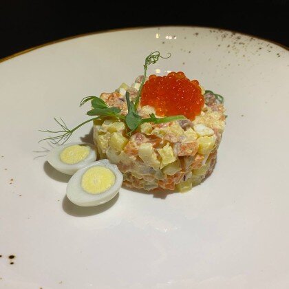 Оливье с семгой