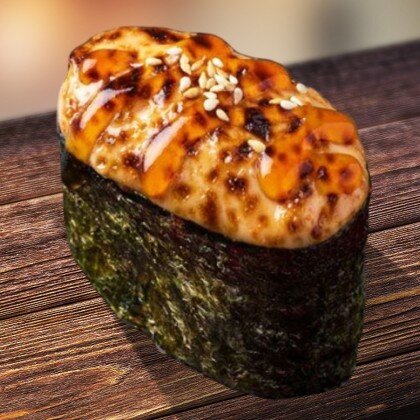 Запеченные суши со спайси соусом (Морепродукты на выбор)