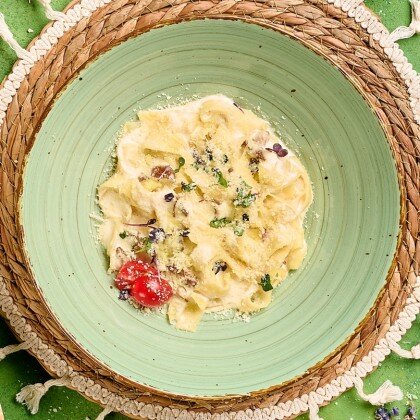 Фетучини с белыми грибами