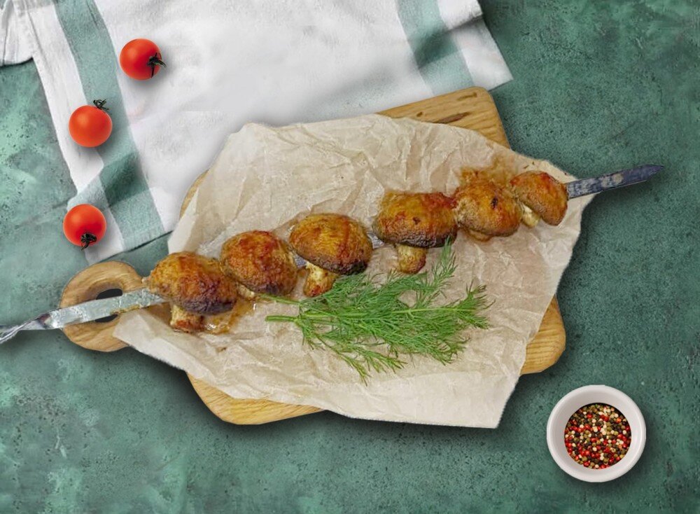 Шампиньоны на мангале