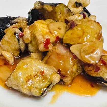 #3 Баклажаны в кляре в кисло- сладком соусе