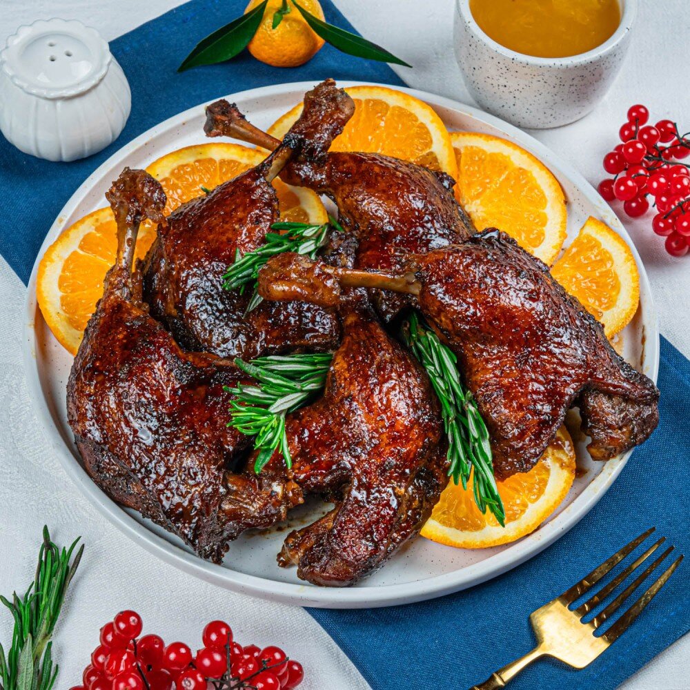 Запеченные утиные ножки в цитрусовом соусе