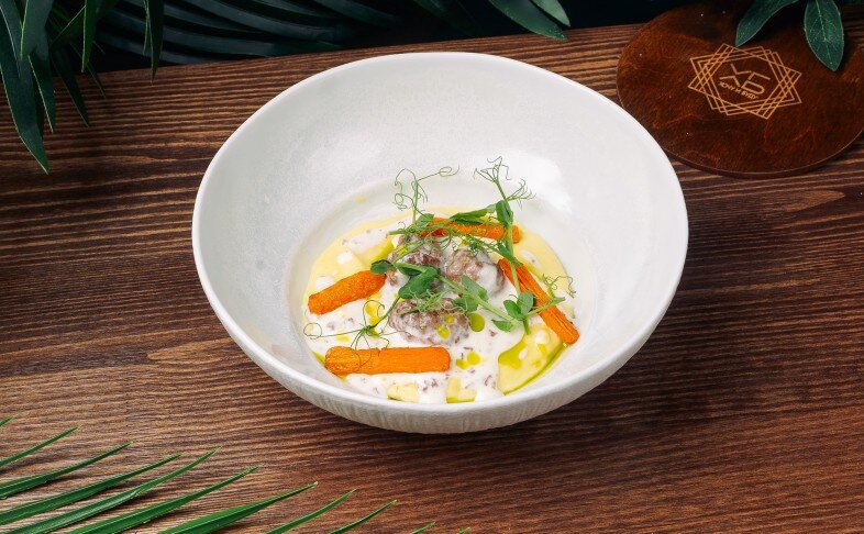 Сливочные тефтели из телятины с пюре