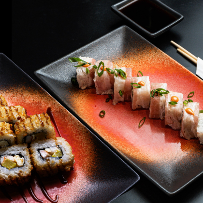 Сет роллов: Батакон и Эби Темпура + морс