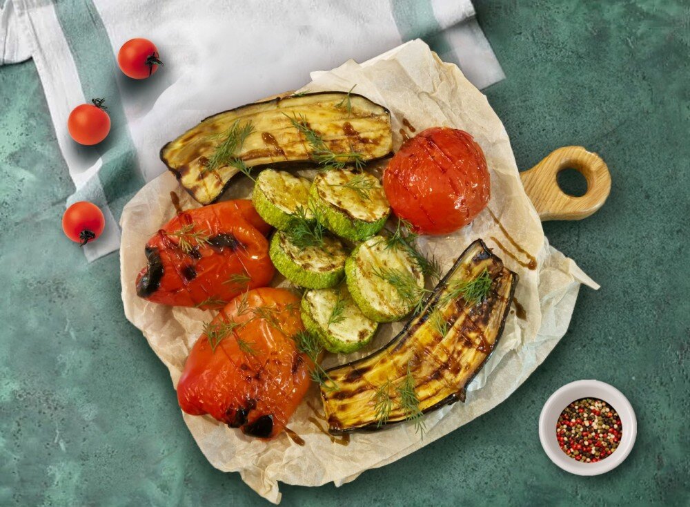 Шашлык овощи на мангале