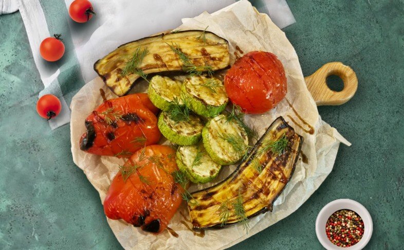 Шашлык овощи на мангале