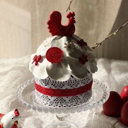 Кулич бездрожжевой с апельсиновыми цукатами.