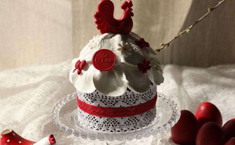 Кулич бездрожжевой с апельсиновыми цукатами.