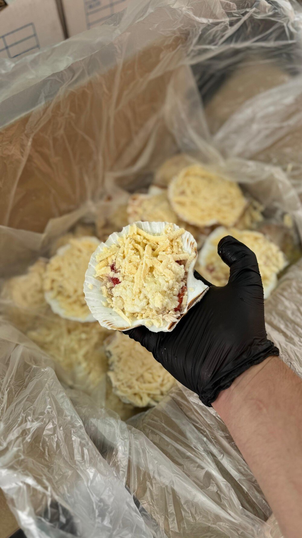 Морской гребешок по Шанхайски с мясом краба