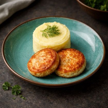 Куриные котлеты с картофельным пюре