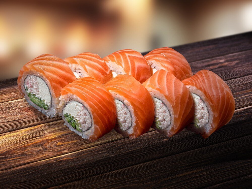 Филадельфия с лососем и крабом