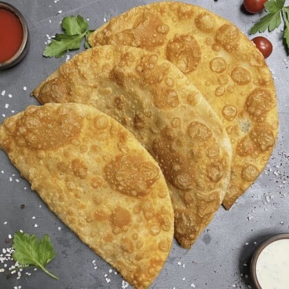 Чебурек с Ветчиной и Сыром / Чебурек с Мясом , Сыром и Помидором