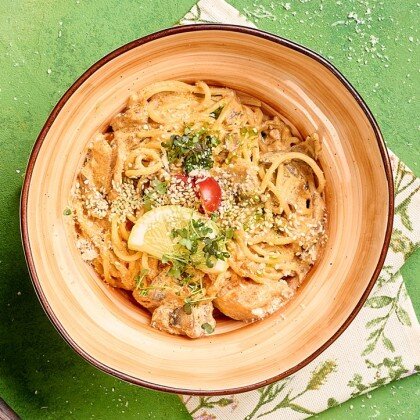 Паста Том-Ям с морепродуктами