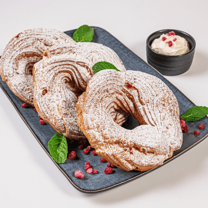 Творожные кольца с малиновым кули 3 шт