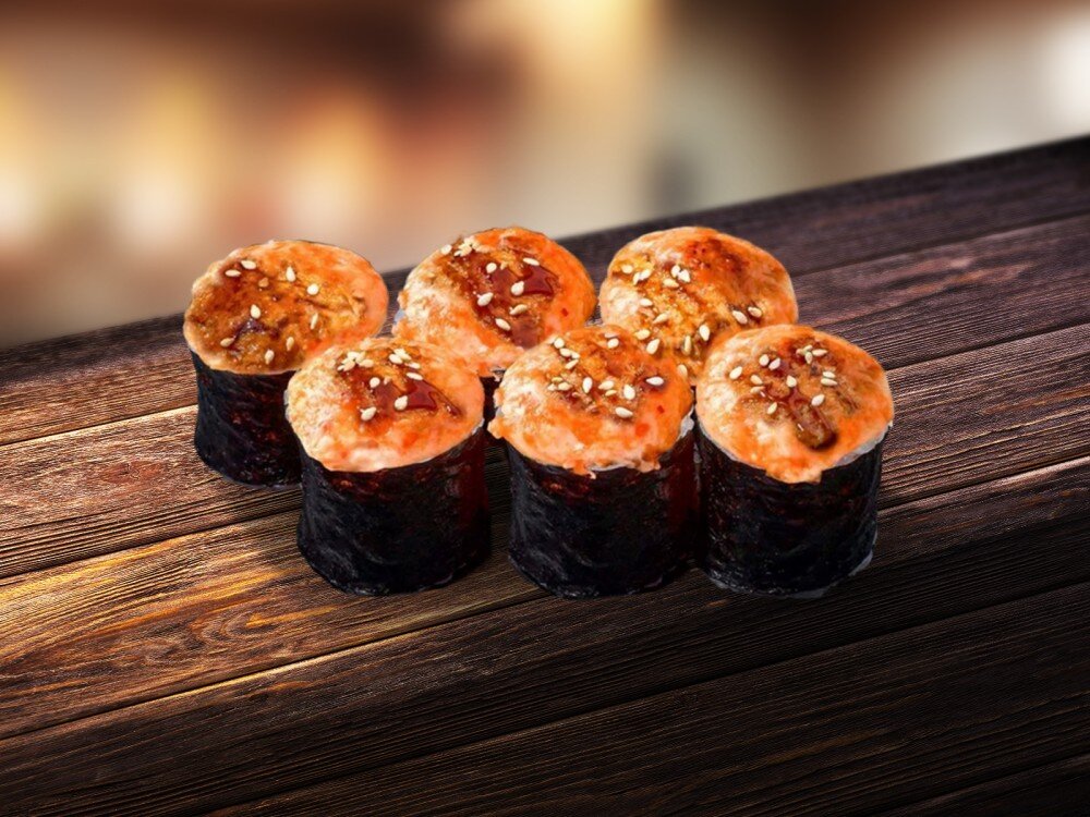 Мини роллы под спайси соусом (Морепродукты на выбор)