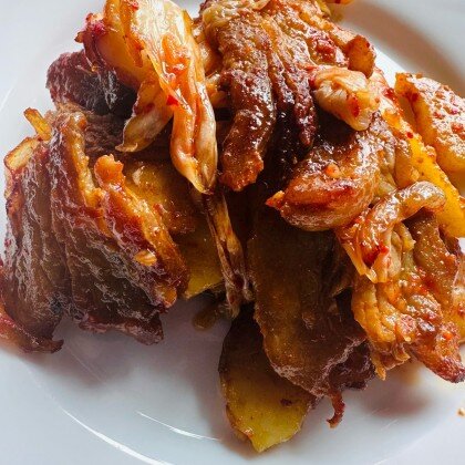 #53 Свиная грудинка с картофелем и кимчой