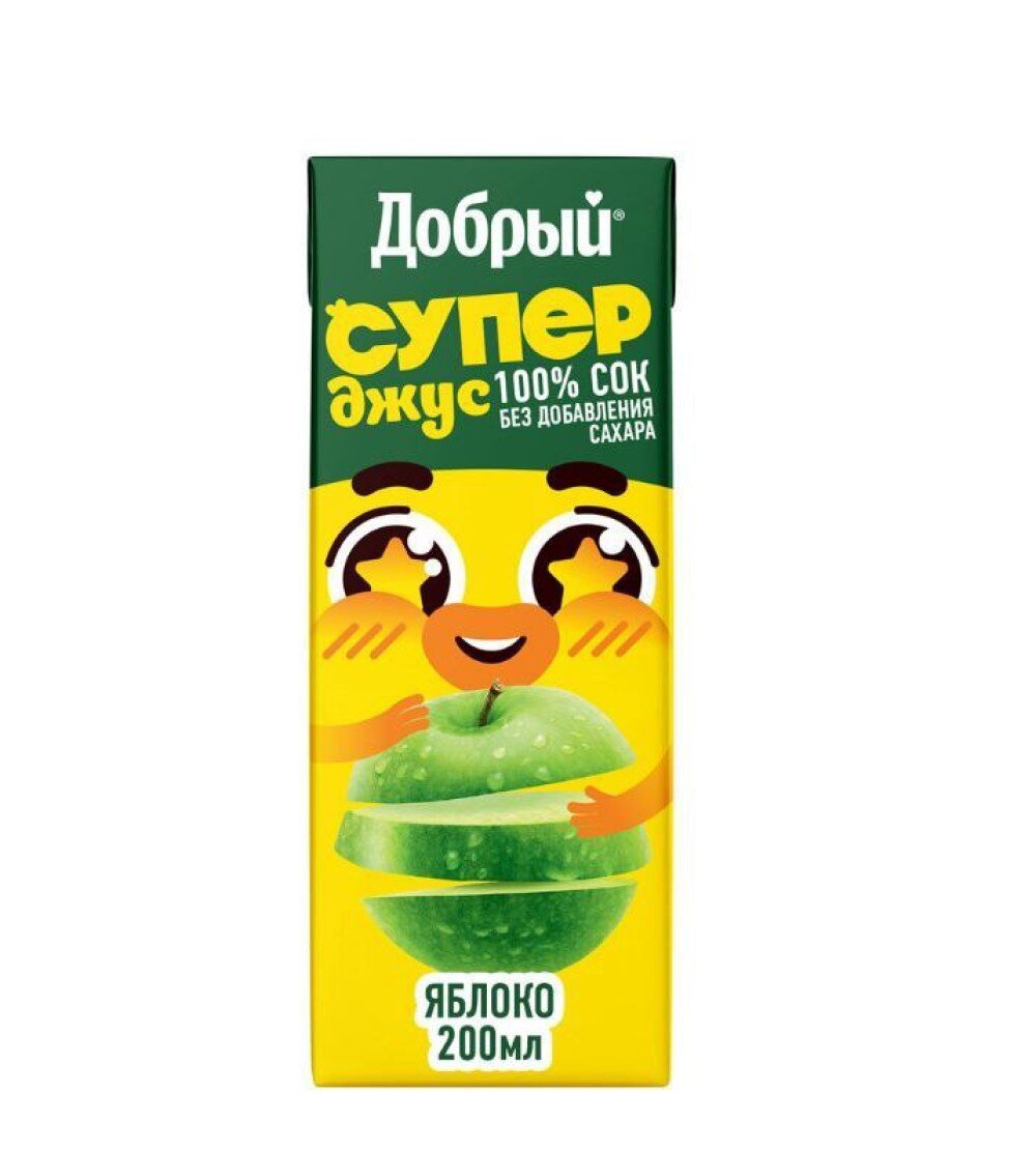 ДОБРЫЙ СУПЕР ДЖУС сок яблочный 0,2 л.