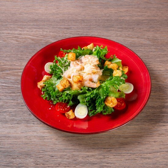 Салат «Цезарь» с креветками