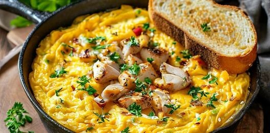 Курица и сыр омлет