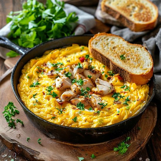 Курица и сыр омлет