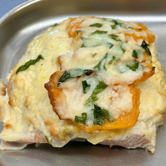 Горбуша с овощами в фольге (цена за 100гр)