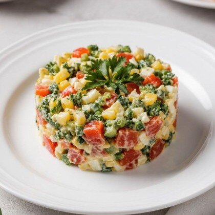 Оливье с красной рыбой (по предзаказу)