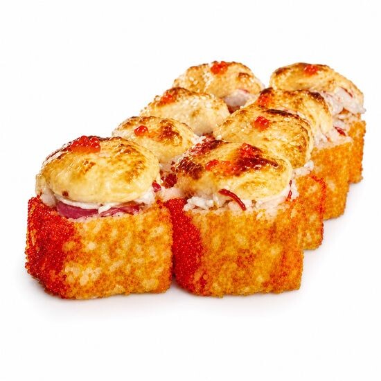 Запечённый ролл с лососем и сыром