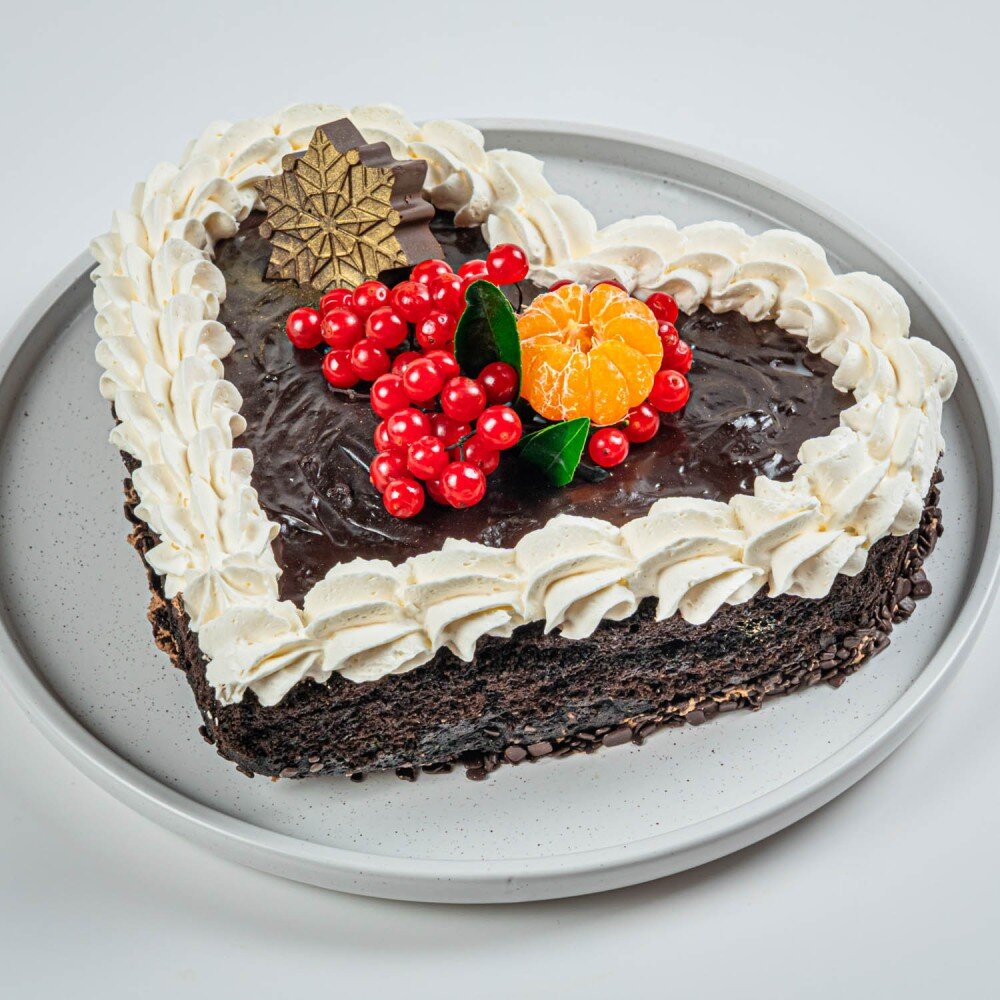 Торт "Сердце из шоколадного брауни"