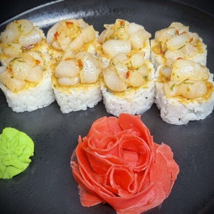 Тар-тар ролл с гребешком