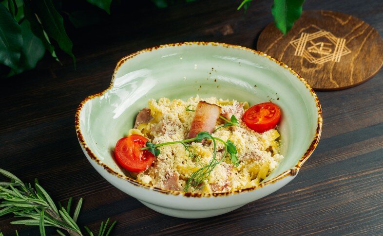 Карбонара со свиным беконом