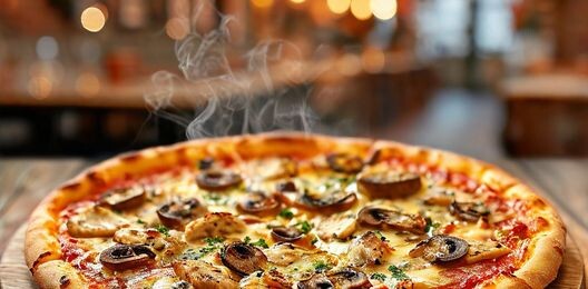 Пицца курицей и грибами 25 см