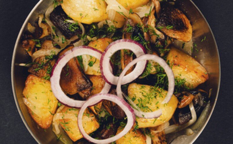 Жареная картошка с шампиньонами