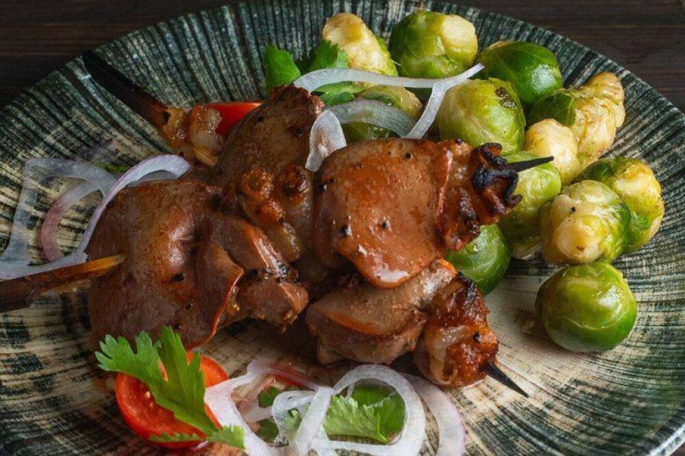 Шашлык из печени индейки
