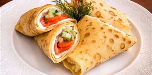 Блины с лососем