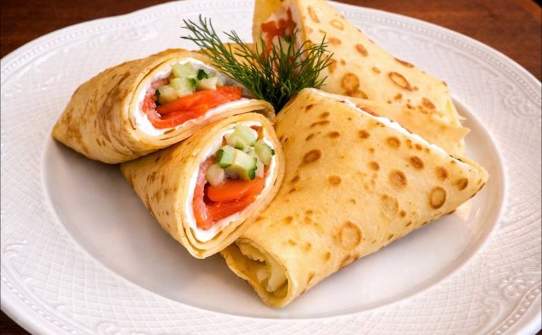 Блины с лососем