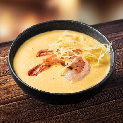 Сырный суп с креветкой