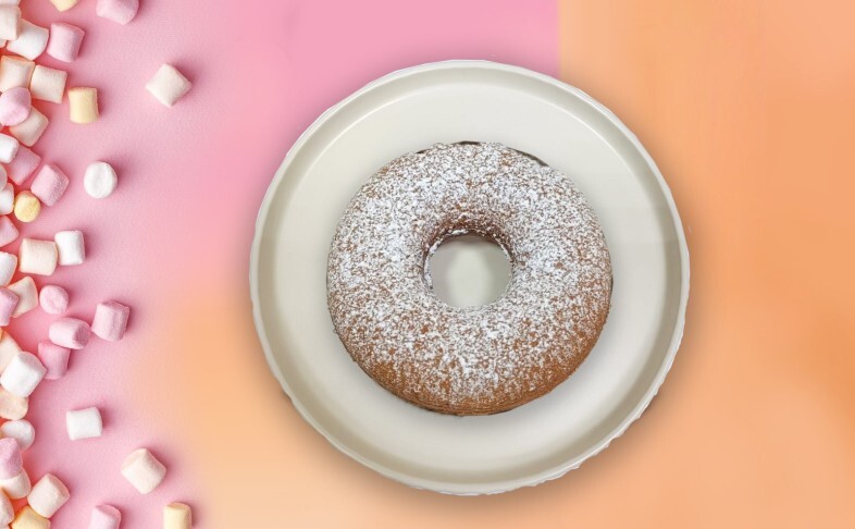 Пончик домашний с сахарной пудрой