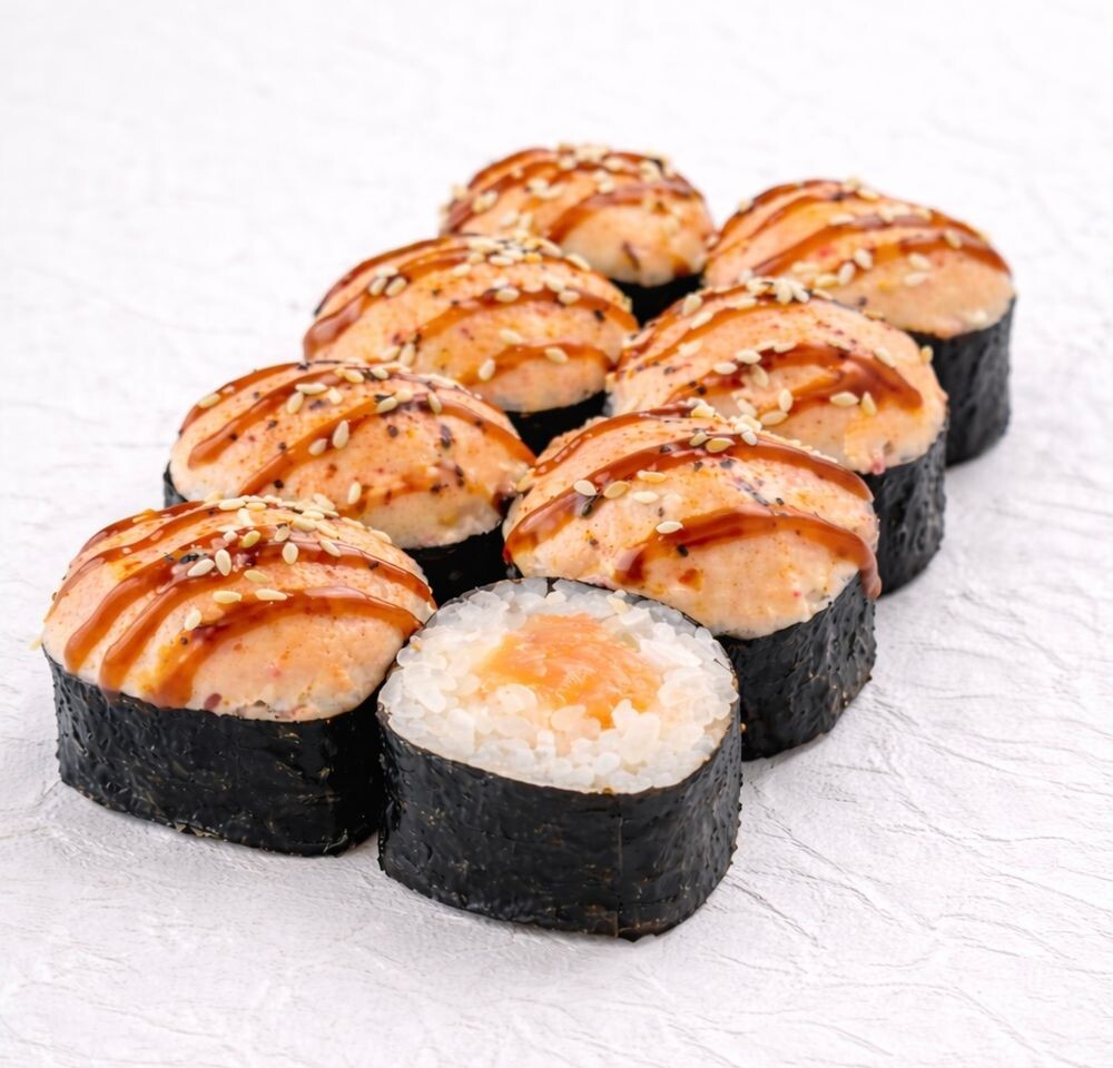 Запечённый ролл с лососем