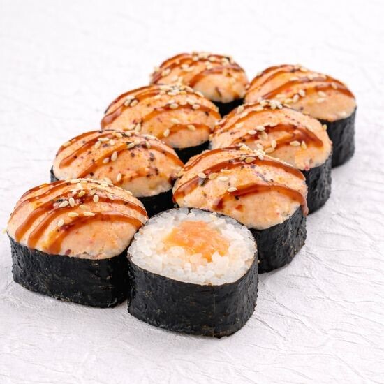 Запечённый ролл с лососем