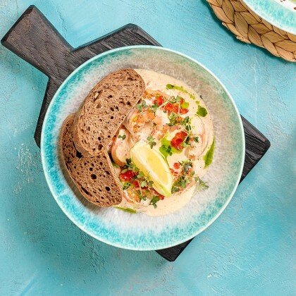 Креветки в сливочном соусе